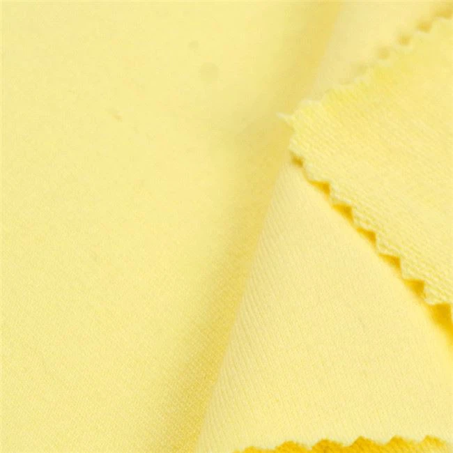 yellow color of french terry fabric