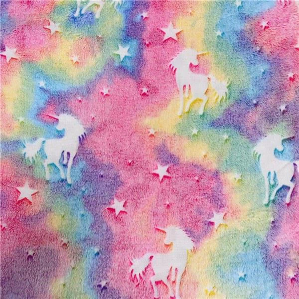 Rainbow Unicorn tekk Flanell kangas